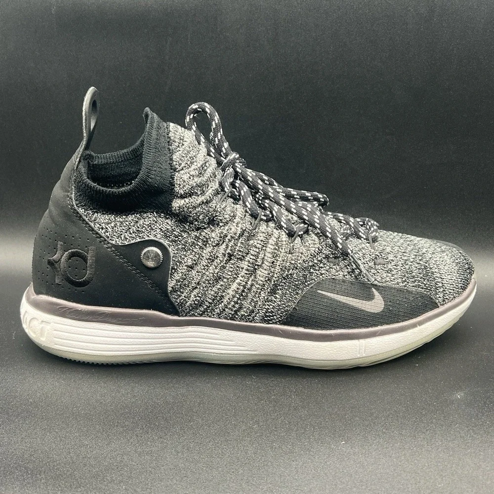 2017 Nike‎ KD 11 Black Grey Flyknit - Kids Youth Size 7Y Women's Size 8.5 USED
